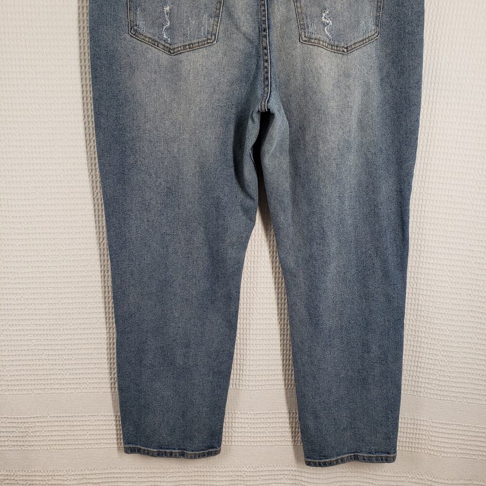 No Boundaries Jeans Womens 21 Blue Medium Wash Distressed Thrashed High Rise - Picture 14 of 16
